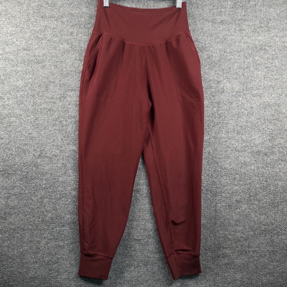 Old Navy Small Active Powersoft Joggers Burgundy High Rise Pants Athleisure Yoga
